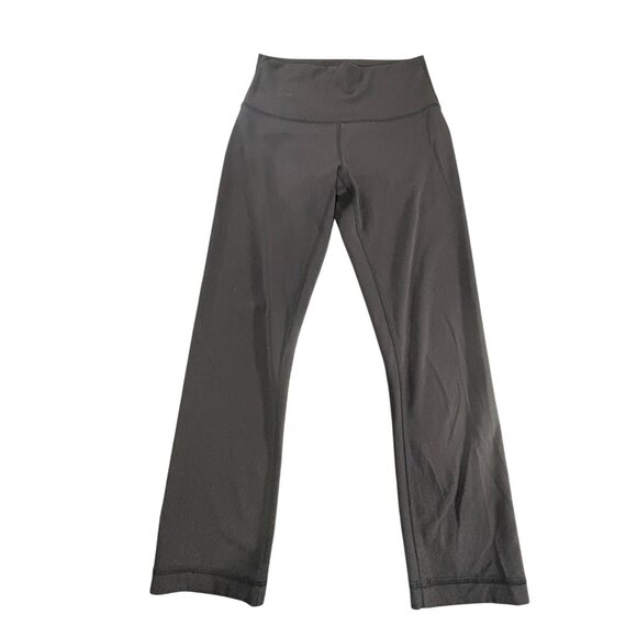 Lululemon Womens Black High-Waist Yoga Crop Pants Size 6 Stretchy Activewear - Picture 1 of 7